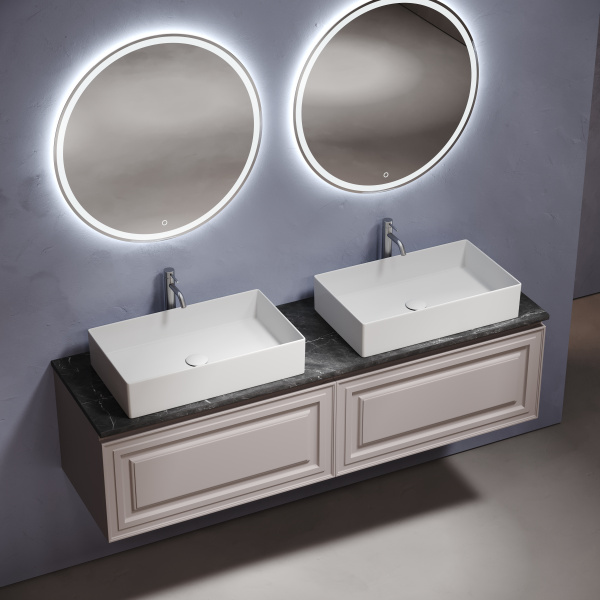 Столешница для ванной комнаты  SANCOS Black Sky 1600х460 c отверстием под смеситель, TT160A1X